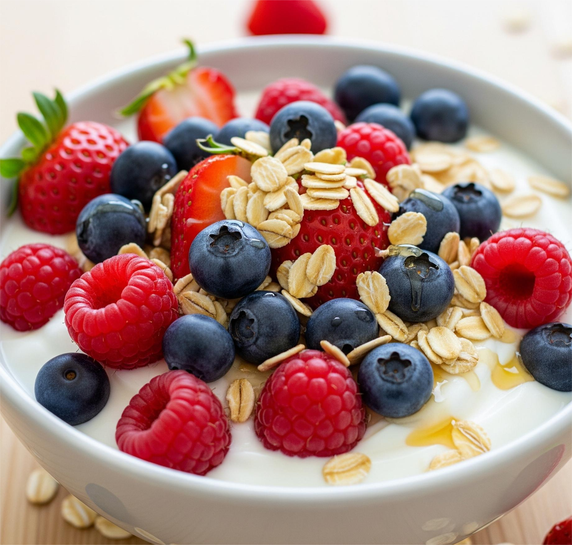 Yogurt bowl with berries and oats